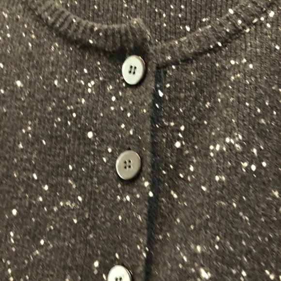 Stella McCartney black speckled cardigan sweater peplum flare cuff L ITA… - Picture 3 of 7